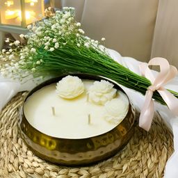 ENCEBIENCE Off White Oud Sandalwood Urli Candle-image-20