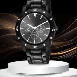 CSAMON Men Printed Dial & Bracelet Style Straps Analogue Watch Aeviyo BLK M1 D 801BLK-image-100