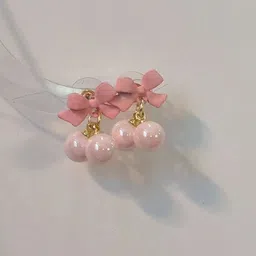 VAGHBHATT Gold-Plated Pearls Studded Bow Shaped Studs image 2