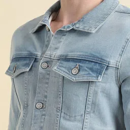 Allen Solly Men Washed Open Front Jacket image 5