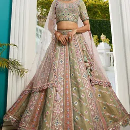 panchhi Embroidered Semi-Stitched Lehenga & Unstitched Blouse With Dupatta-picture-37