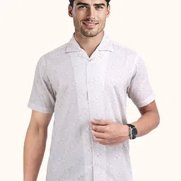 ROUGHELLS Men Slim Fit Opaque Printed Casual Shirt-picture-5