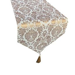 Pink Parrot Jacquard silk table runner-image-97