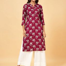 RANGMANCH BY PANTALOONS Women Geometric Printed Flared Sleeves Sequinned Kurta-picture-29