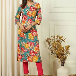 Anouk Rustic Women Floral Printed Sequinned Kurta-17