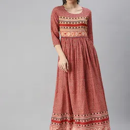 SHOWOFF Ethnic Motifs Printed Cotton Ethnic Dresses-image-46