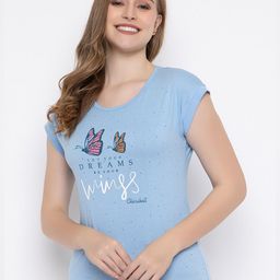 Cheribell Typography Printed Cap Sleeves Cotton T-shirt-image-93