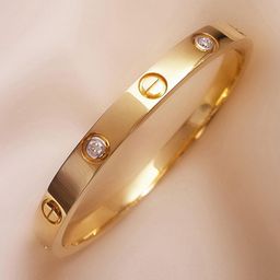 Jewels Galaxy Women Gold-Toned American Diamond Gold-Plated Bangle-Style Bracelet-10