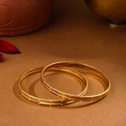NVR Set of 4 Gold-Plated Cubic Zirconia Studded Bangles image 2