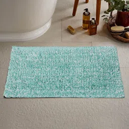 KLOTTHE Blue Woven Design 2000 GSM Bath Rugs-14