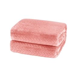 bsb home Orange Ethnic Motifs Fleece AC Room 300 GSM Double Bed Blanket-90