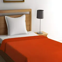 Supreme Home Collective Orange Solid Fleece Mild Winter 200 GSM Single Blanket-26