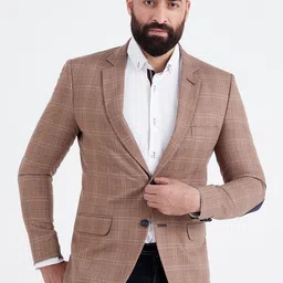 MR BUTTON Checked Slim-Fit Single Breasted Blazers-image-78