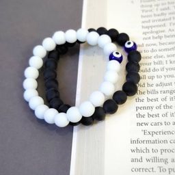 ASMITTA JEWELLERY Unisex Set Of 2 Rhodium-Plated Pearls Bracelet-image-30