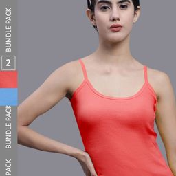 FBAR Pack Of 2 U-Neck Bio Wash Pure Cotton Camisoles-image-82