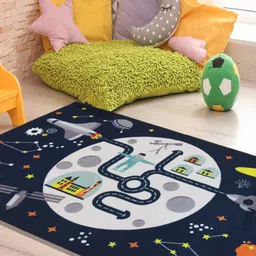 URBAN SPACE Blue Cartoon Printed Anti-Skid Carpets-53