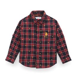 U.S. Polo Assn. Kids Boys Classic Tartan Checked Spread Collar Twill Casual Shirt-picture-37
