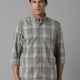 Louis Philippe Sport Men Slim Fit Tartan Checks Opaque Checked Casual Shirt-image-89