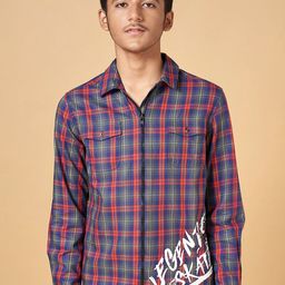 Coolsters by Pantaloons Boys Tartan Checked Long Sleeves Hood Cotton Casual Shirt-image-72