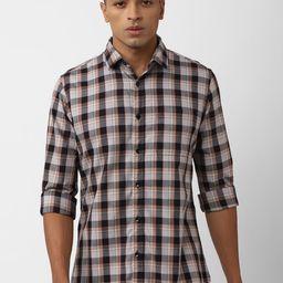 Van Heusen Sport Slim Fit Tartan Checks Pure Cotton Casual Shirt-image-54