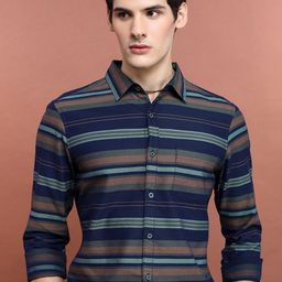 KETCH Slim Fit Horizontal Striped Casual Shirt-image-74