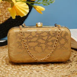 FARGO Gold-Toned Embellished Purse Clutch-47