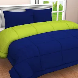 RF RELAXFEEL Green & Blue Microfiber Heavy Winter 233 GSM Double Bed Comforter-image-99