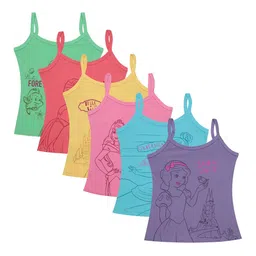 Bodycare Kids Girls Pack Of 6 Assorted Disney Princess Printed Cotton Innerwear Vests-image-32