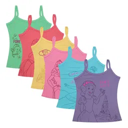 Bodycare Kids Girls Pack Of 6 Assorted Disney Princess Printed Cotton Innerwear Vests-image-68