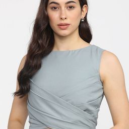 Tokyo Talkies Blue Fitted Crop Top-picture-39