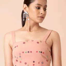 Indya X Payal Singhal Pink Mirror Work Crop Top-picture-46