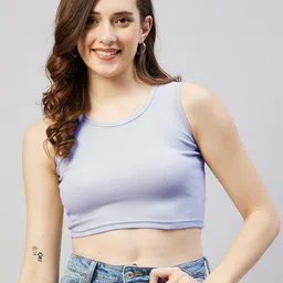 Blinkin Women Solid Ribbed Crop Top-image-32