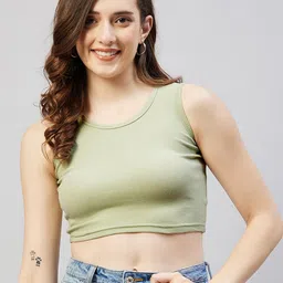 Blinkin Woman Solid Ribbed Crop Top-image-64