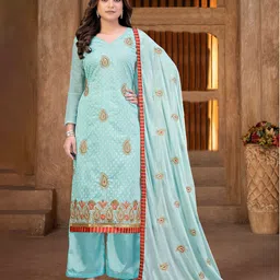 KALINI Paisley Embroidered Sequinned Unstitched Dress Material-image-10