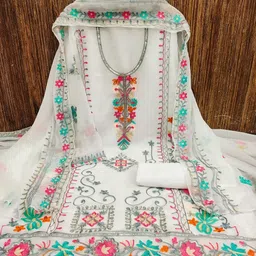 LeeliPeeri Designer Embroidered Unstitched Dress Material-image-95