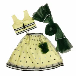 BAESD Girls Embroidered Mirror Work Ready to Wear Lehenga & Blouse With Dupatta-picture-52