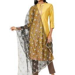 Ethnicity Black & White Embroidered Net Dupatta-picture-21