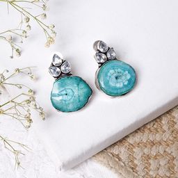 TEEJH Silver-Toned Contemporary Drop Earrings-picture-21