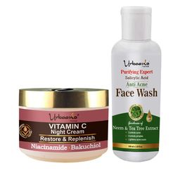 Urbaano Herbal Skin Brightening & Dark Spot Corrector Vitamin C Night Cream & Face Wash-53