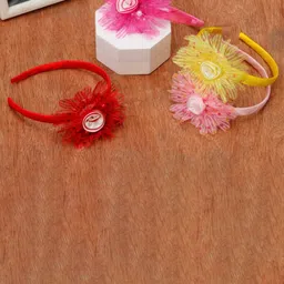 Yellow Bee Girls Set of 4 Embellished Hairband-10