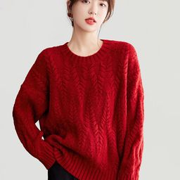 JC Collection Cable Knit Self Design Pullover Sweater-picture-33