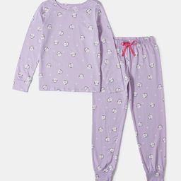 Jockey Girls Super Combed Cotton Relaxed Fit Printed Tshirt & Pyjama Set-RG16-image-35