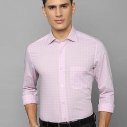 Louis Philippe Grid Tattersall Checks Cotton Formal Shirt-image-93