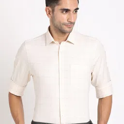 Turtle Windowpane Checked Standard Slim Fit Opaque Formal Shirt-image-98