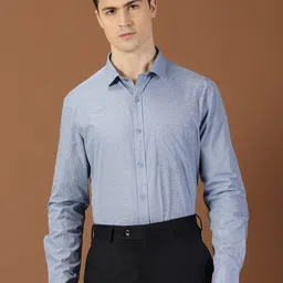 INVICTUS Original Slim Fit Micro Checked Pure Cotton Formal Shirt-image-74