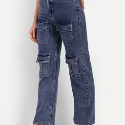 Next One Smart Straight Fit High-Rise Heavy Fade Clean Look Stretchable Jeans-image-39