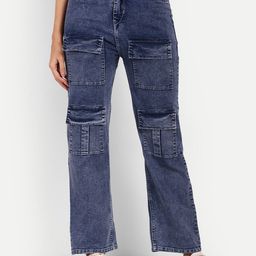 Next One Women Smart Wide Leg High Rise Clean Look Light Fade Stretchable Jeans-image-91