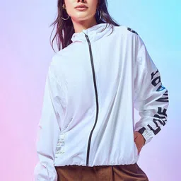 Bewakoof Air 1.0 Typography Printed Hooded Windcheater Bomber Jacket-picture-31