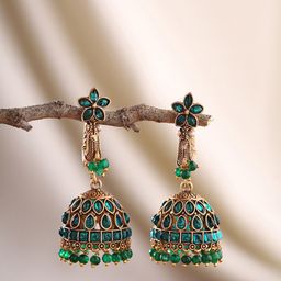 Priyaasi Gold-Plated Dome Shaped Jhumkas-31