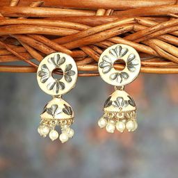 Zaveri Pearls Gold Plated Beaded Jhumkas-51